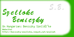 szelloke beniczky business card